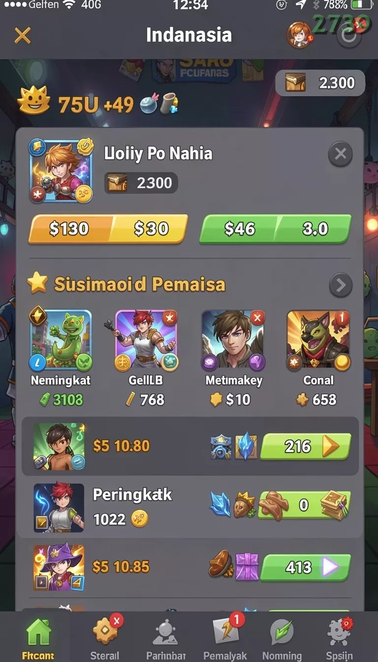 Cuplikan layar RICIS99 — menu navigasi