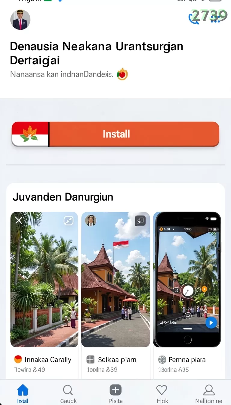 Cuplikan layar 9N9N — halaman utama
